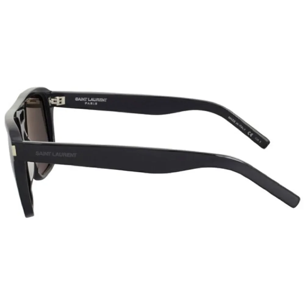 Yves Saint Laurent SL 87 Rectangular Unisex Sunglasses in Black/Grey